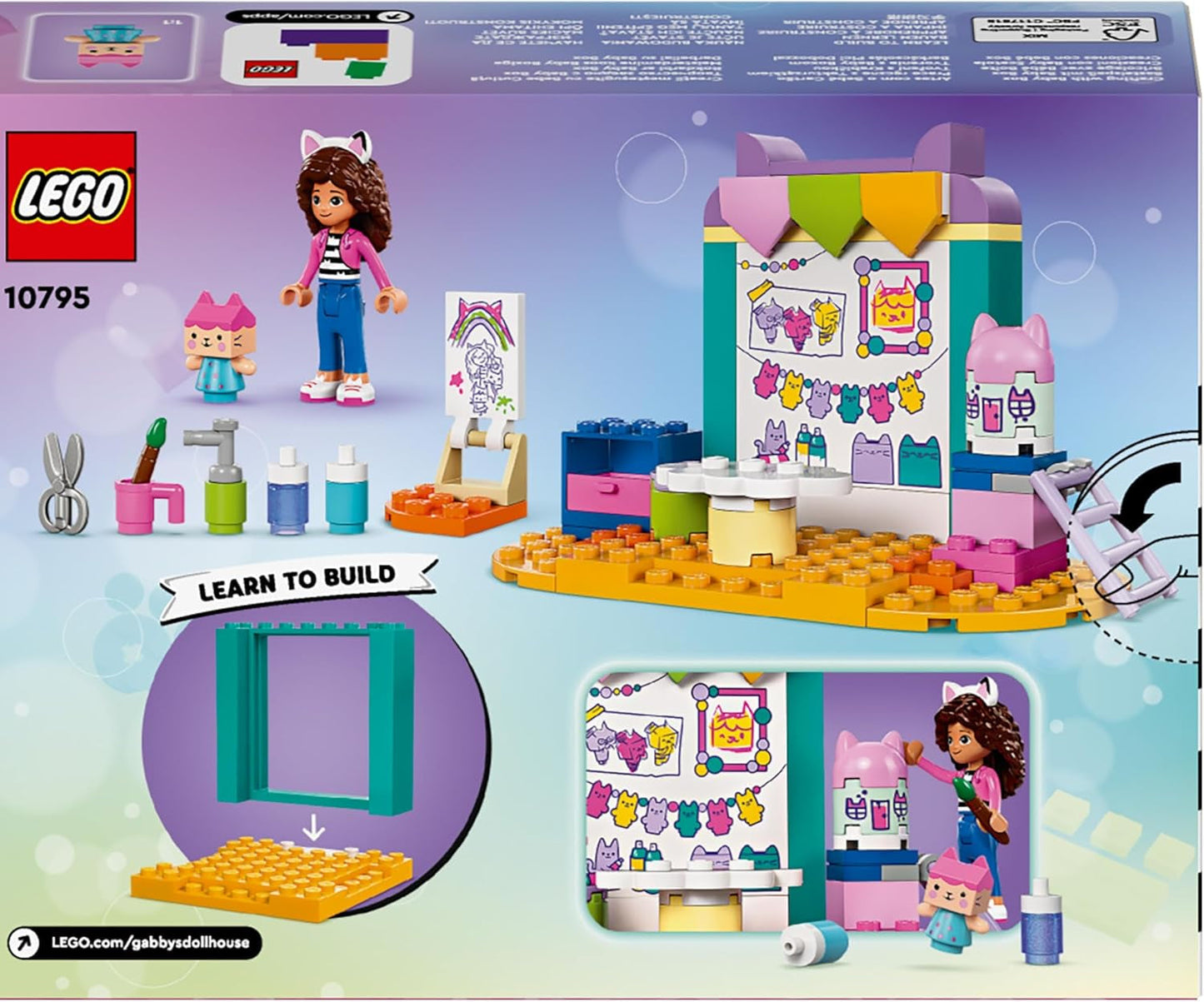LEGO 4+ Domek dla lalek Gabby – zabawny domek dla lalek z pudełkiem dla dzieci, zestaw do odgrywania ról, zestaw do kreatywnego rękodzieła dla dziewcząt i chłopców w wieku od 4 lat, model domku dla lalek 10795 Zestawy do budowania Szukaj sklepu LEGO