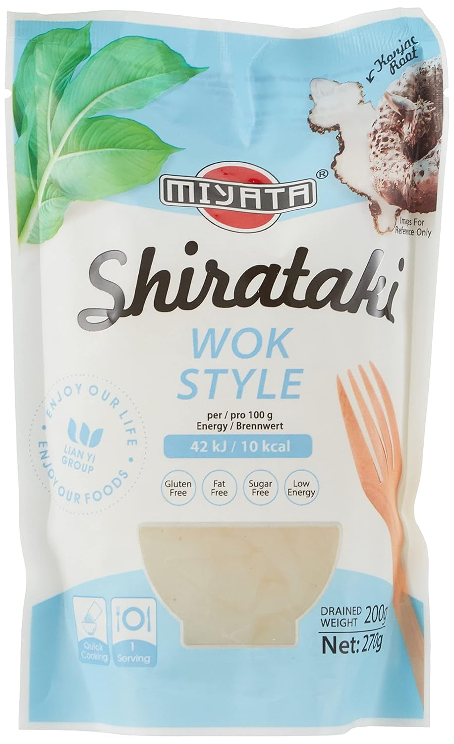 Makaron Miyata Shirataki Udon Mąka Konjac, opakowanie 6 sztuk (6 x 270 g)