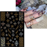 JMEOWIO Nagelsticker Weihnachten Gold Glitter Silber 8 Blatt Nail Art Naklejka Selbstklebend Nagelaufkleber Schneeflocke Winterurlaub Dekoration Nageldesign Zubehör