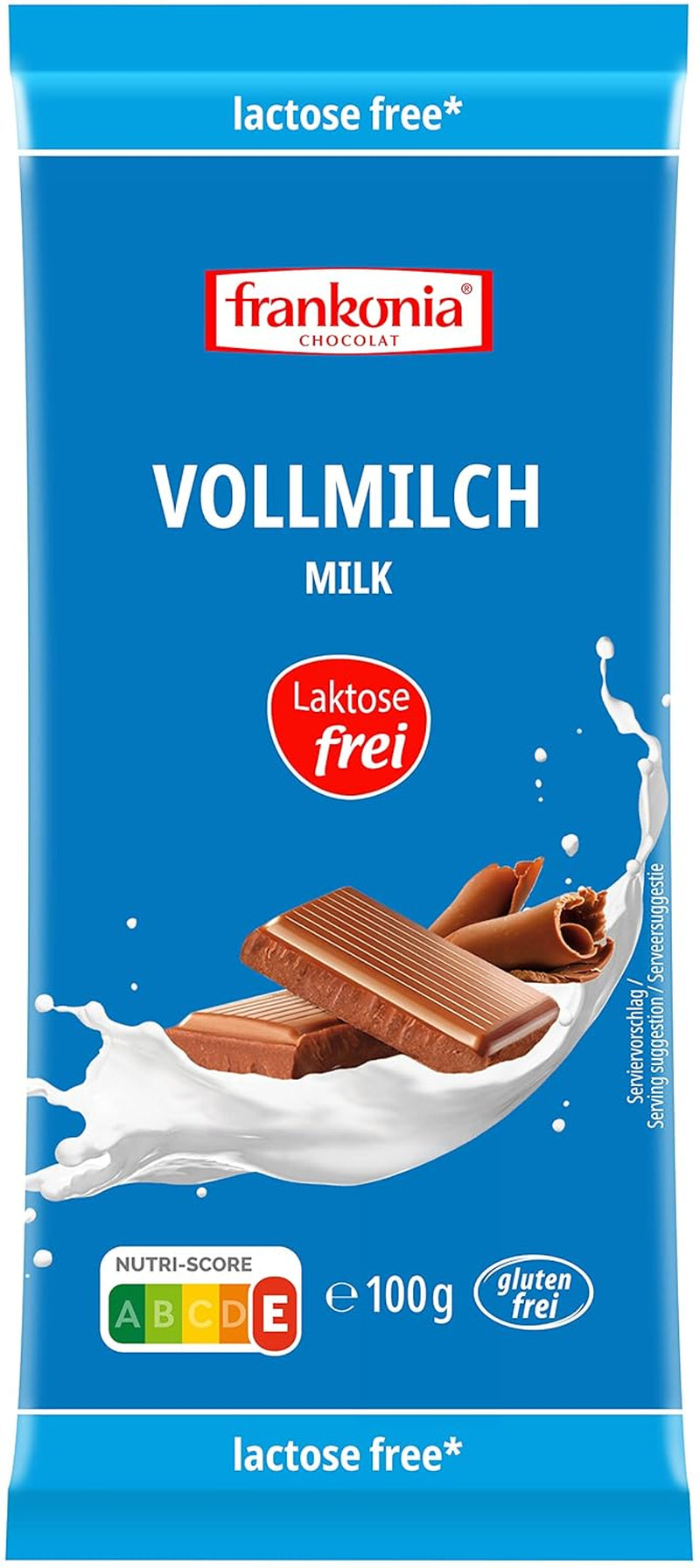 frankonia CZEKOLADA Czekolada mleczna pełnomleczna bez laktozy i glutenu, 100 g