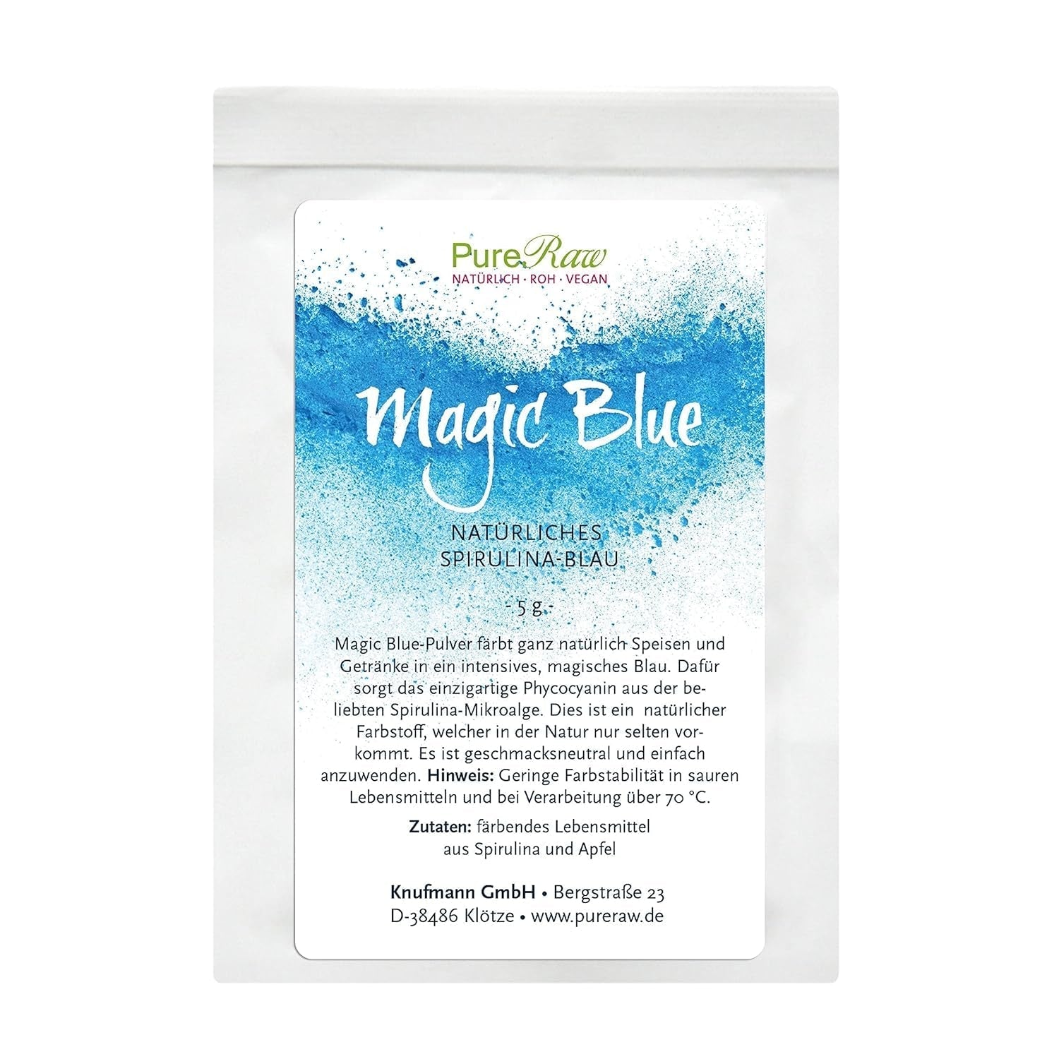 Magic Blue Spirulina Naturalny barwnik spożywczy w proszku Niebieski (surowy wegański) Ciemnoniebieski do jasnego pastelowego błękitu - Fikocyjanina Algi w proszku Barwnik spożywczy - Naturalny barwnik spożywczy | Czyste 5G