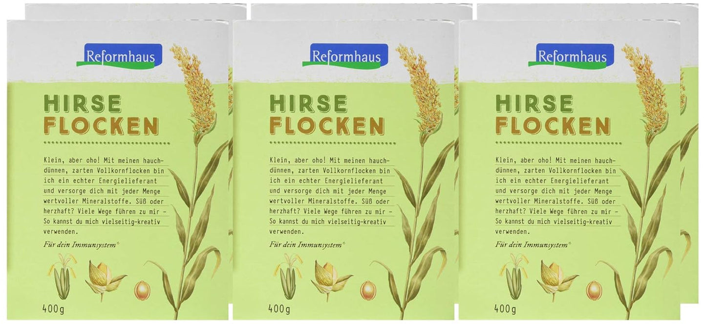 Hirse-Flocken Bio, opakowanie 6Er (6 X 400 G) Płatki zbożowe Naty Shop