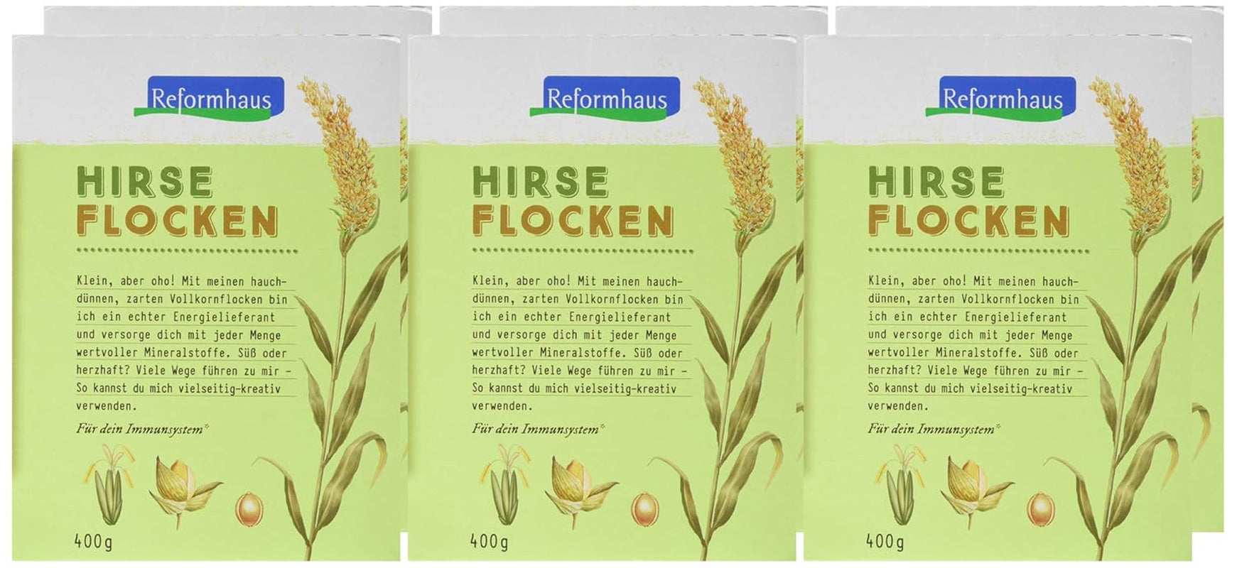 Hirse-Flocken Bio, opakowanie 6Er (6 X 400 G) Płatki zbożowe Naty Shop