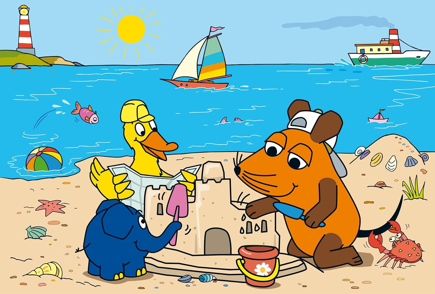 Schmidt Spiele 56212 Mysz, dobrzy przyjaciele, puzzle 3X24 dla dzieci, niebieska Puzzle Naty Shop