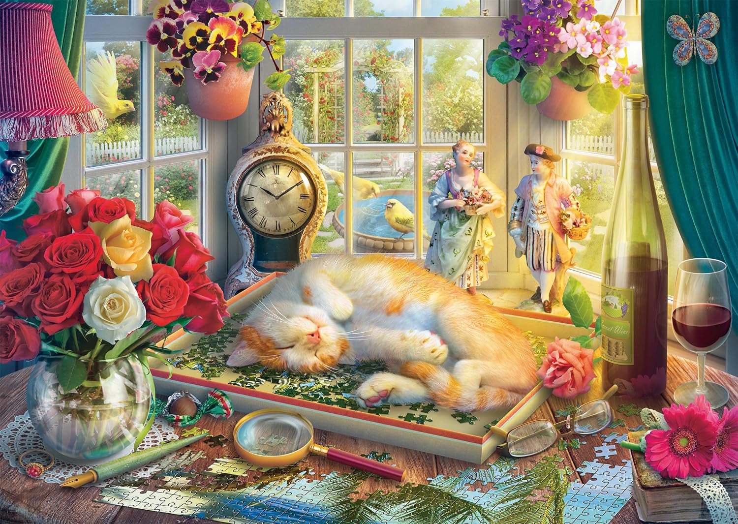Schmidt Spiele 59789 Puzzle czas z kotem, układanka 1000 elementów Puzzle Naty Shop