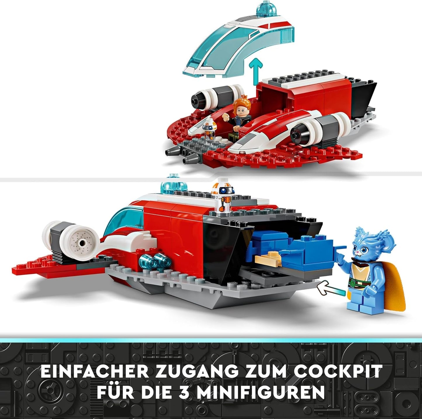 LEGO Star Wars: Przygody młodego Jedi Karmazynowego Firehawka, zestaw startowy dla dzieci ze statkiem kosmicznym do zbudowania, ścigaczem i 3 figurkami, prezent dla chłopców i dziewcząt w wieku 4 lat 75384 Zestawy do budowania Besuche w sklepie LEGO