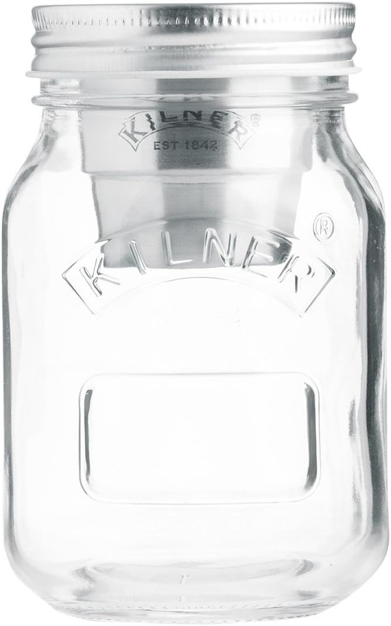 Kilner słoik śniadaniowy z łyżeczką / 350 ml, Ø 9,5 cm / 5 sztuk | Kubek do musli na wynos / nietoksyczny / szklany pojemnik z pokrywką na musli, owsiankę i jogurt / pojemnik na płatki owsiane Pudełka do przechowywania żywności Naty Shop Jar Snack To Go