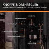 Ekspres automatyczny KRUPS Arabica Picto, kompaktowa konstrukcja, łatwa obsługa, intuicyjne regulowane pokrętło, spieniacz do mleka, funkcja 2 filiżanek, ekspres do kawy, czarny, EA810870