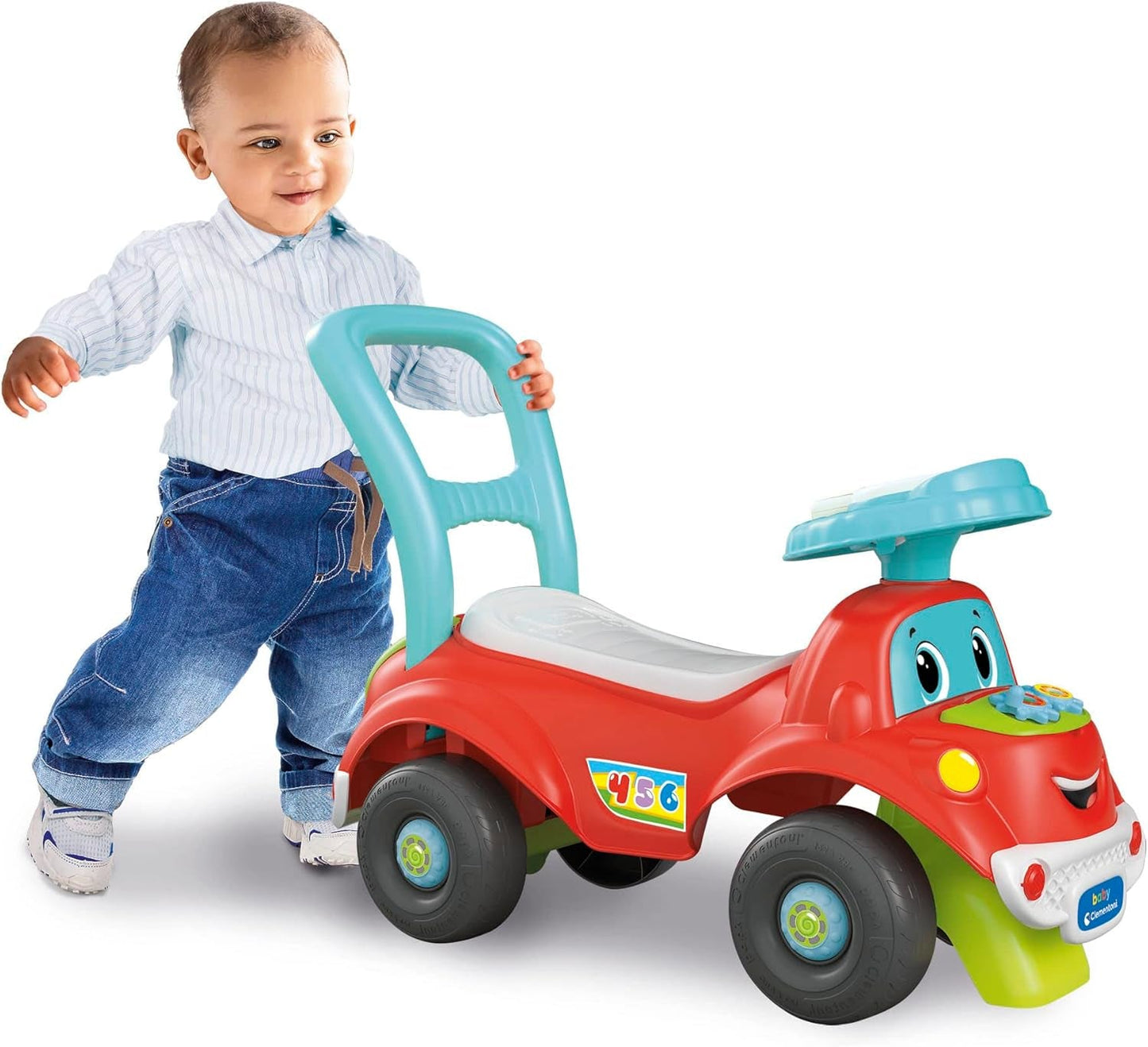 Clementoni - 17747 - Nicolò Go Go 3 w 1 - Autko, elektroniczny głośnik do nauki, pierwsze kroki, światła i dźwięki, gra dla 1-latków - Made in Italy Bebe Toys Naty Shop