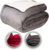 Wygodny koc Komfortec 150X200 Cm, koc z puszystego polaru z certyfikatem Oeko-Tex, ciepły koc sherpa na sofę, gruby koc na sofę, bordowy Łóżka i koce Besuche den Komfortec-Store Szary 240 X 220 Cm