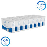 Scott® Essentialtm 8519 Papier toaletowy 2-warstwowy biały papier toaletowy z makulatury z certyfikatem Fsc 64 rolki x 350 arkuszy (łącznie 22 400 arkuszy)