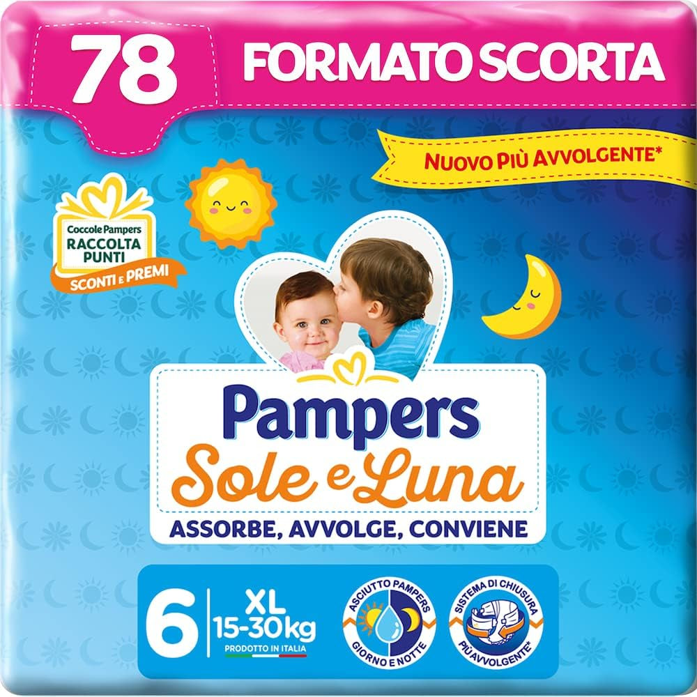 Pieluchy Pampers Sun and Moon, unisex, junior, rozmiar 5 (11-25 kg), 120 pieluch