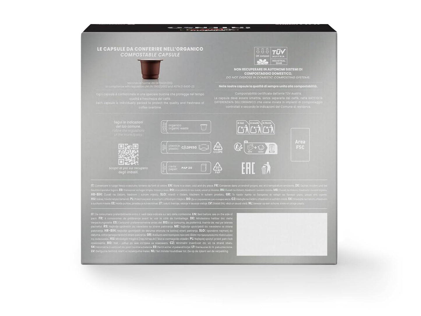 Caffè Vergnano 1882 - Èspresso Kompostierbare Kaffeekapseln, kompatybilna z Nespresso, Intenso (Intenso) - Packung Enthält 100 Kapseln