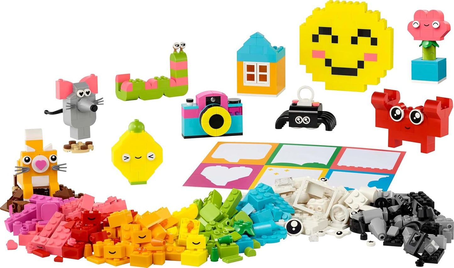 Kreatywne pudełko LEGO Classic, kolorowe klocki do pomysłowego odgrywania ról, zestaw do budowania dla początkujących, zabawki dla dziewcząt i chłopców od 5 lat, modele do ponownego budowania 11042 Zestawy do budowania Besuche den LEGO-Store