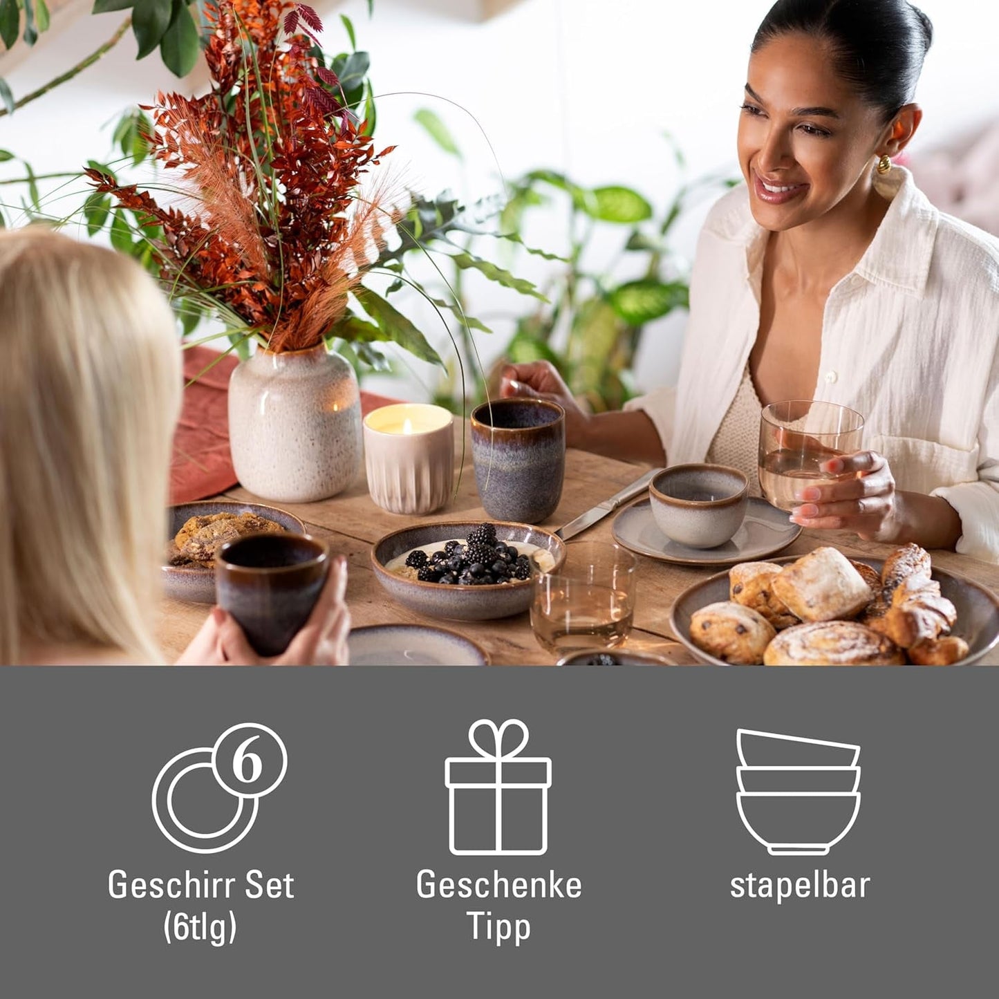 Zestaw śniadaniowy Lave beżowy marki Villeroy & Boch, 6 sztuk