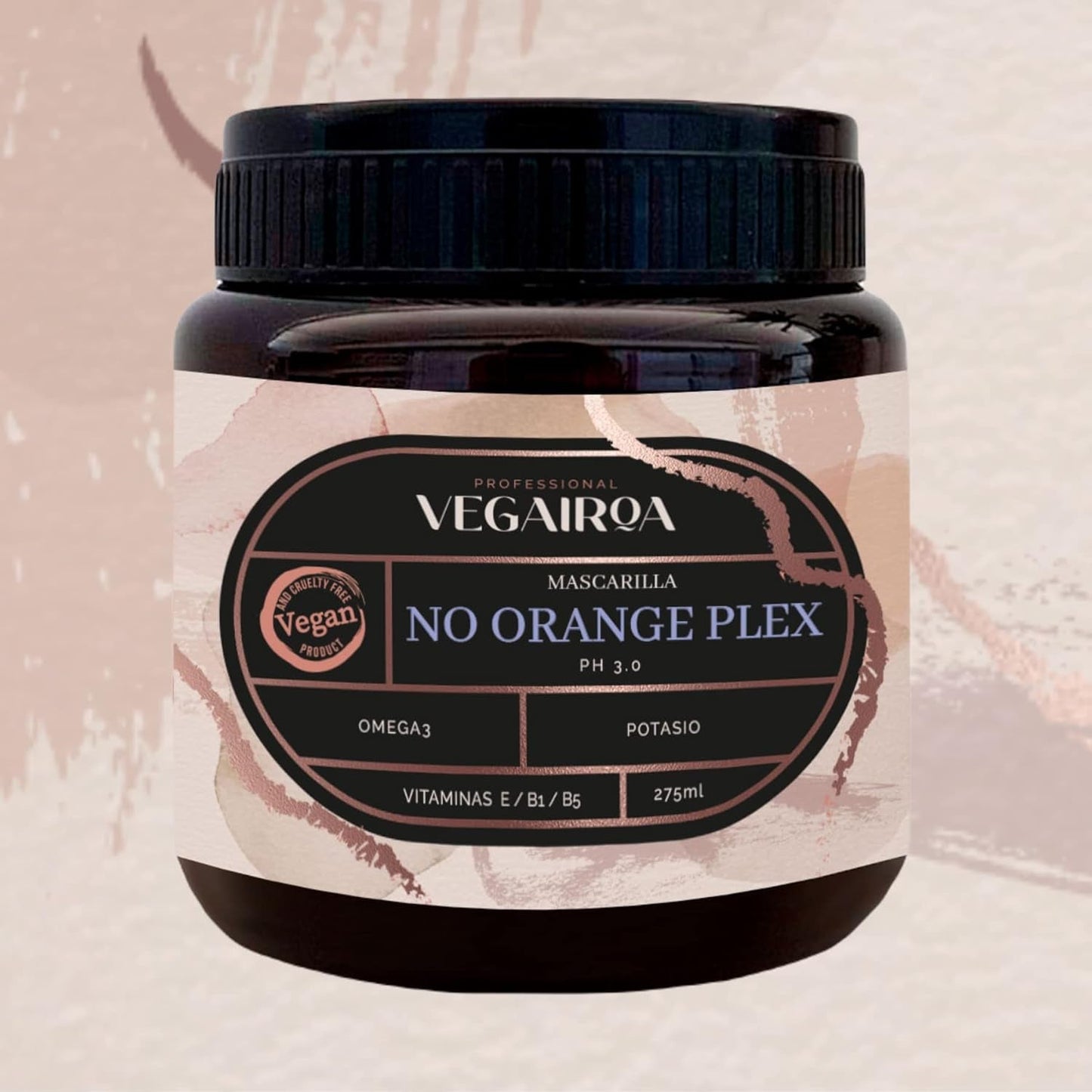 VEGAIROA - No Orange Plex Mask - Maska neutralizująca pomarańczowe odcienie - Głęboko nawilżająca pielęgnacja - Profesjonalny wegański produkt fryzjerski - Maska do włosów Naty Shop 300 g