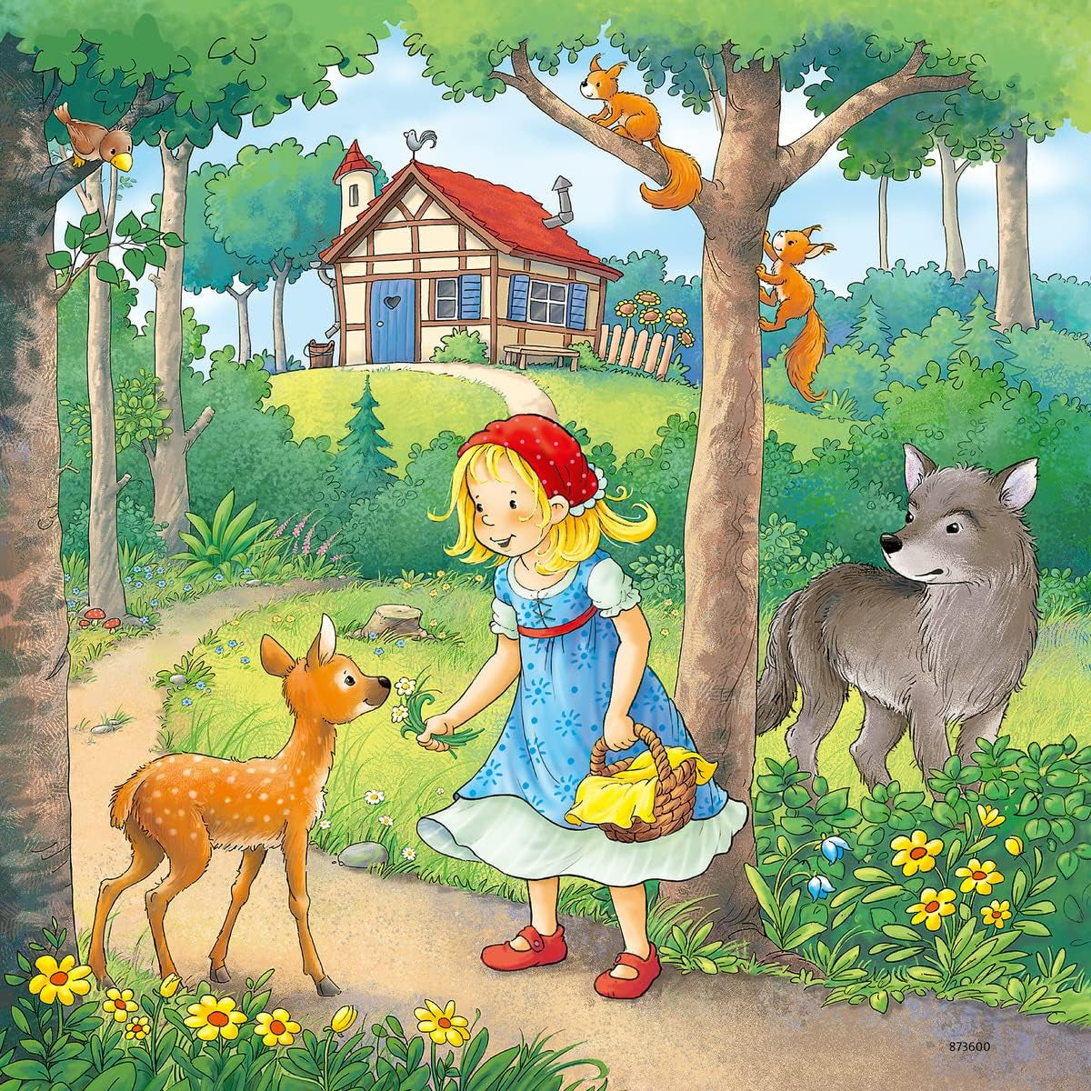 Ravensburger Puzzle dla dzieci - 08051 Roszpunka, Czerwony Kapturek i Żabi Król - Puzzle dla dzieci od 5 roku życia, zawierające elementy 3X49 Puzzle Naty Shop