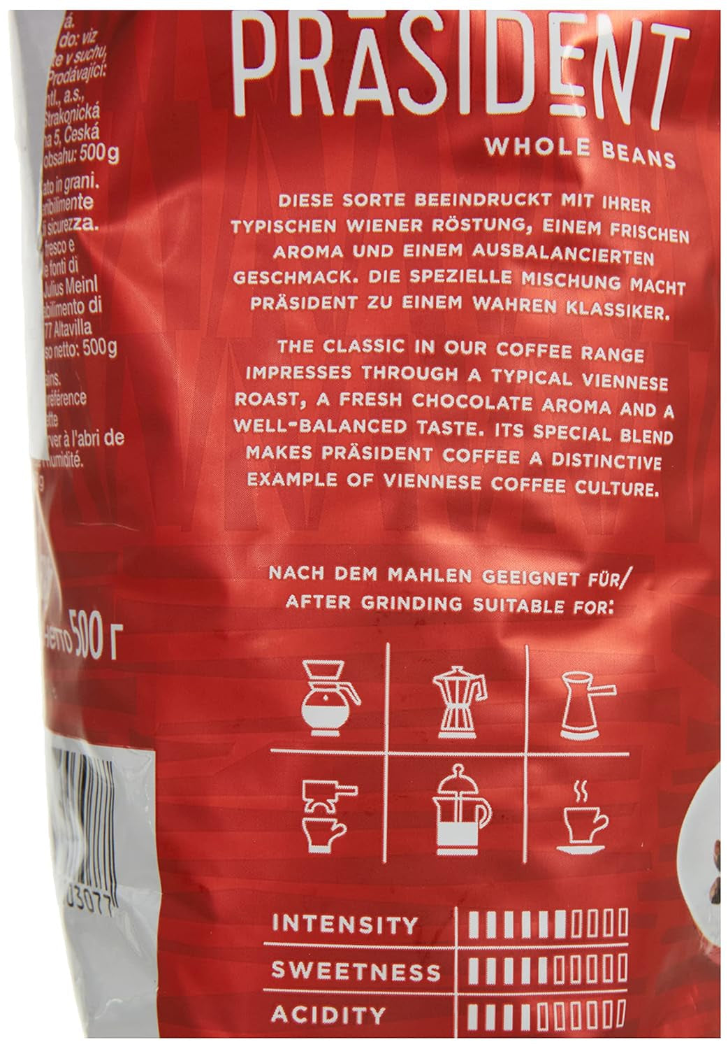 Pakiet 2 pełnych ziaren President (2 x 500 g)