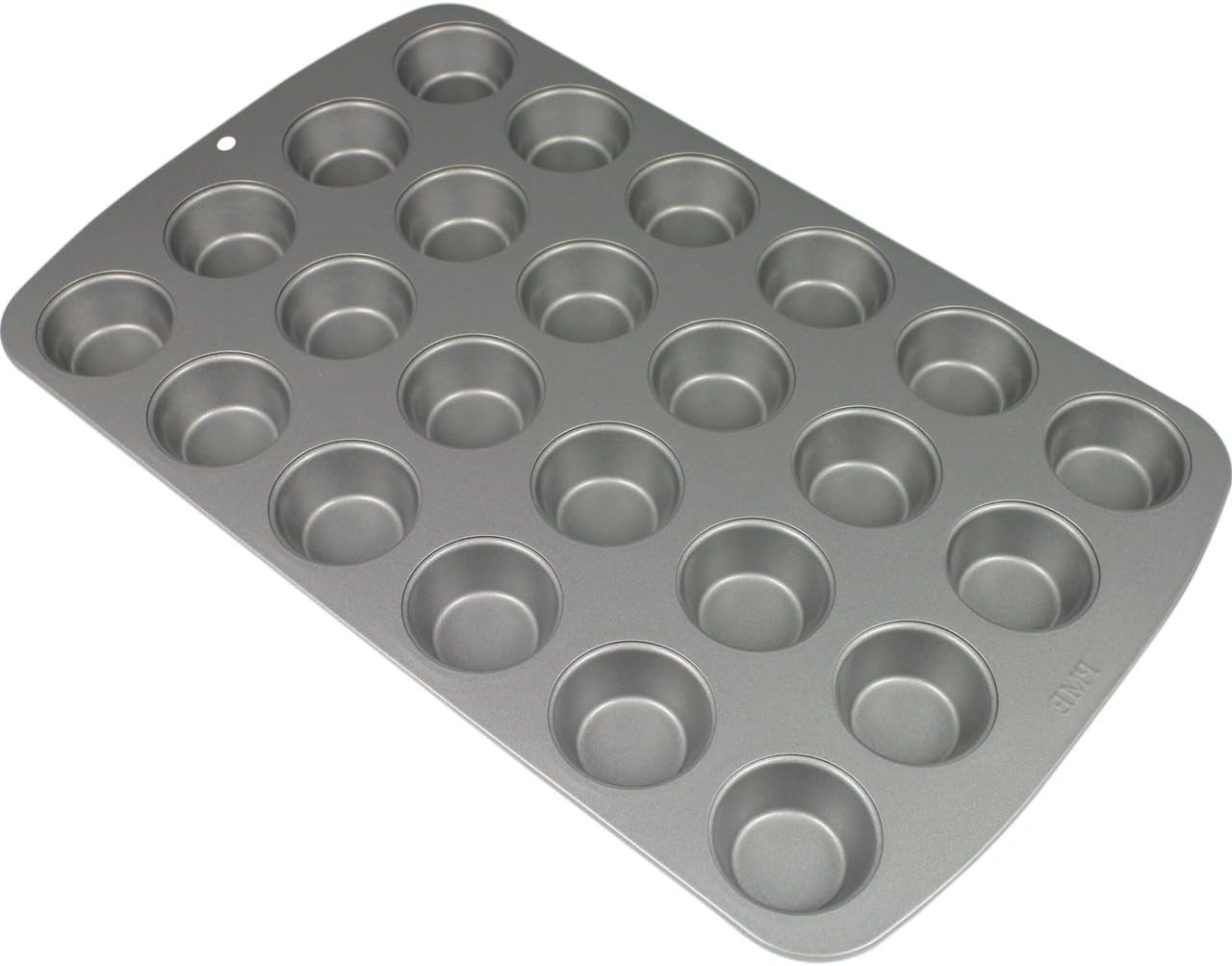 CSB111 Antihaftbeschichtete Mini-Muffinform Mit 24 Löchern Aus Karbonstahl, Edelstahl, Silver, 39,4 X 24,6 X 2,1 Cm Formy i blachy do pieczenia Naty Shop