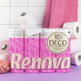 Papier toaletowy Renova 4 warstwy biały dekorowany zapachowy - 12 rolek w rolce Blanco Decorado Perfumado