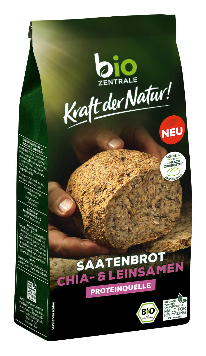 Biocentralne całe nasiona lnu | 7 x 400g organicznych nasion lnu | Idealny do jogurtu, musli i chleba | Alternatywa dla nasion babki płesznik, nasion konopi i nasion chia