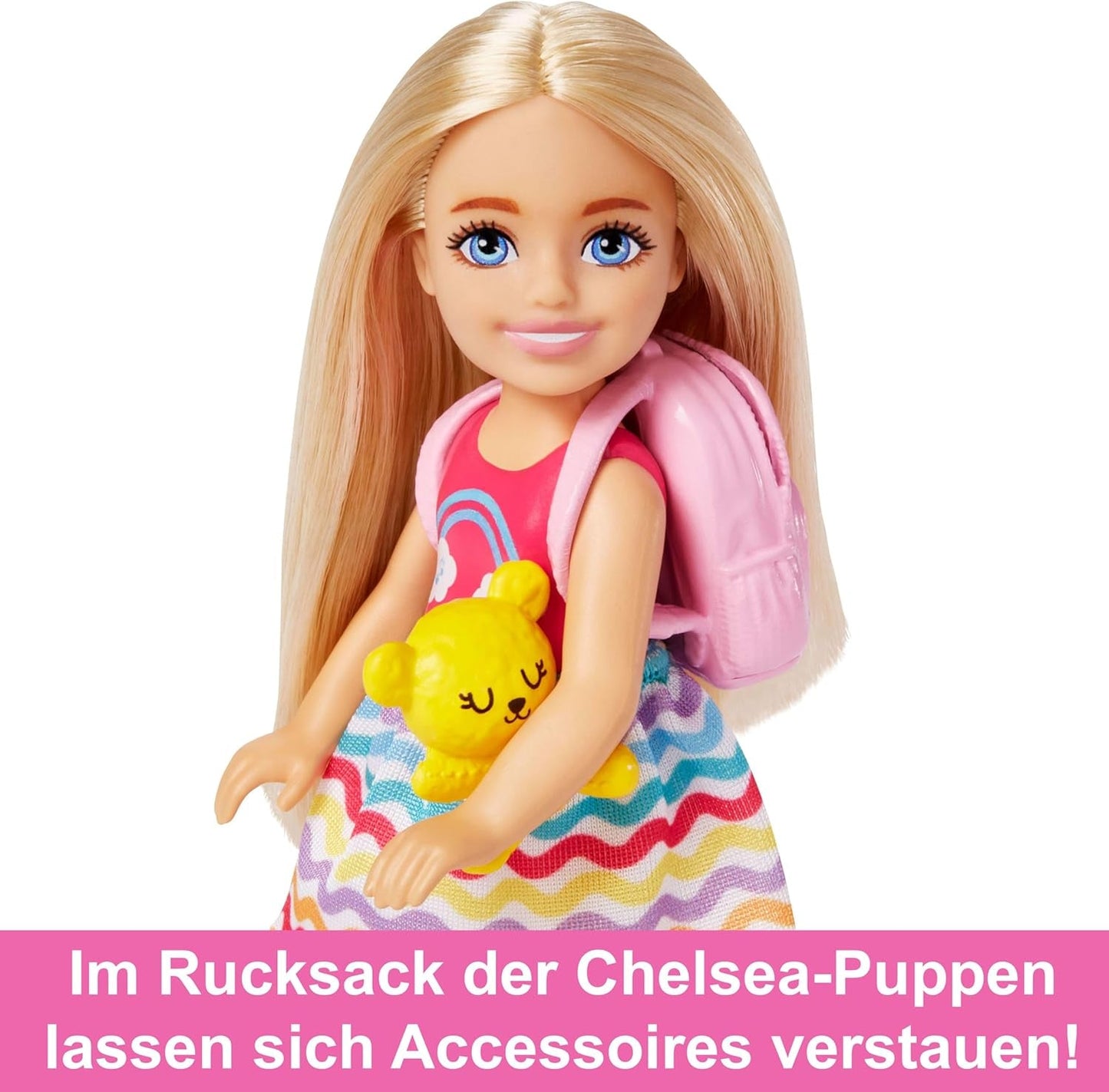 Barbie Chelsea Lalka i akcesoria 6-częściowy zestaw podróżny dla szczeniąt zawierający klatkę dla psa HJY17