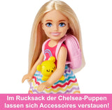 Barbie Chelsea Lalka i akcesoria 6-częściowy zestaw podróżny dla szczeniąt zawierający klatkę dla psa HJY17