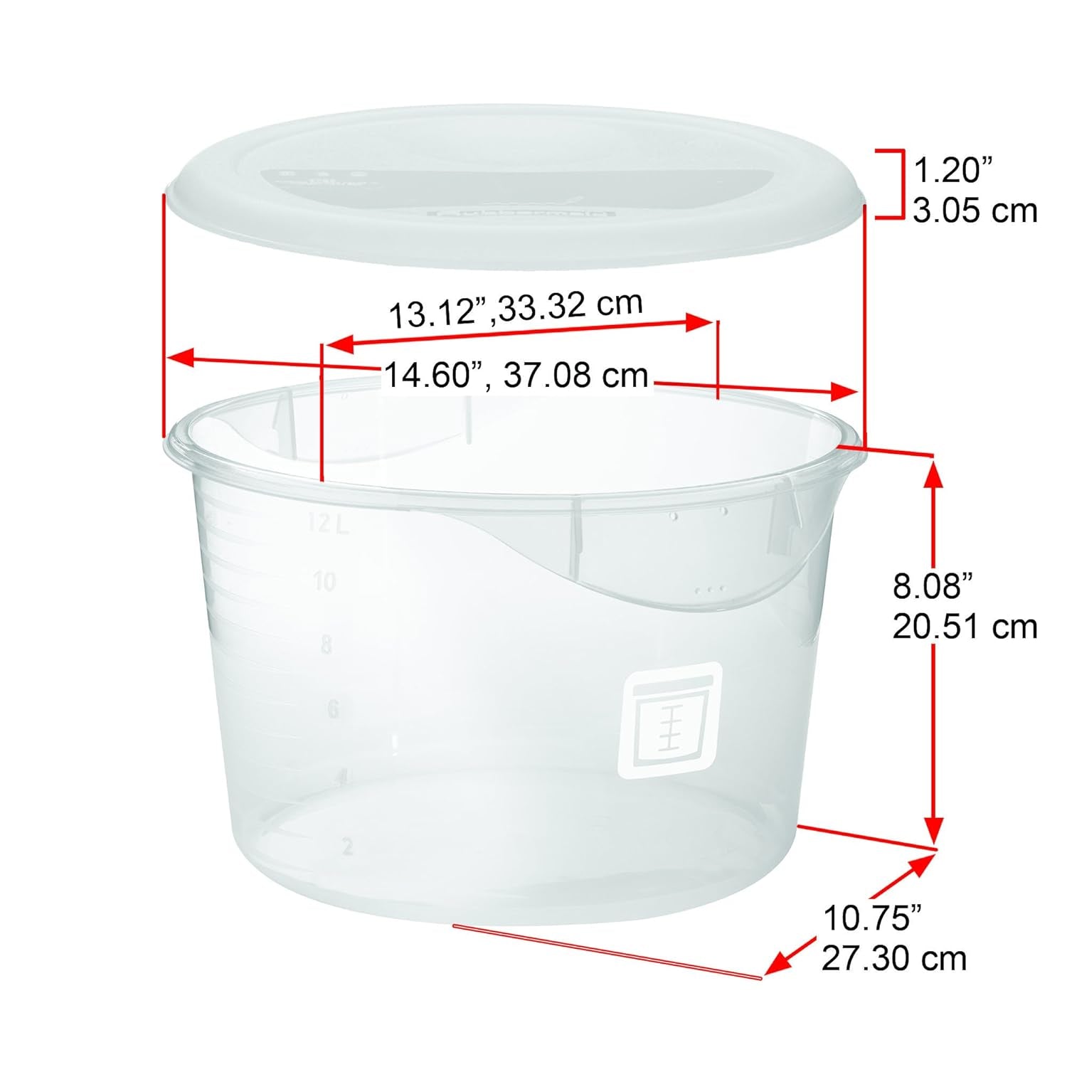 Pokrywa do pojemników do przechowywania żywności, okrągła, czerwona, 11,4 L Pudełka do przechowywania żywności Naty Shop