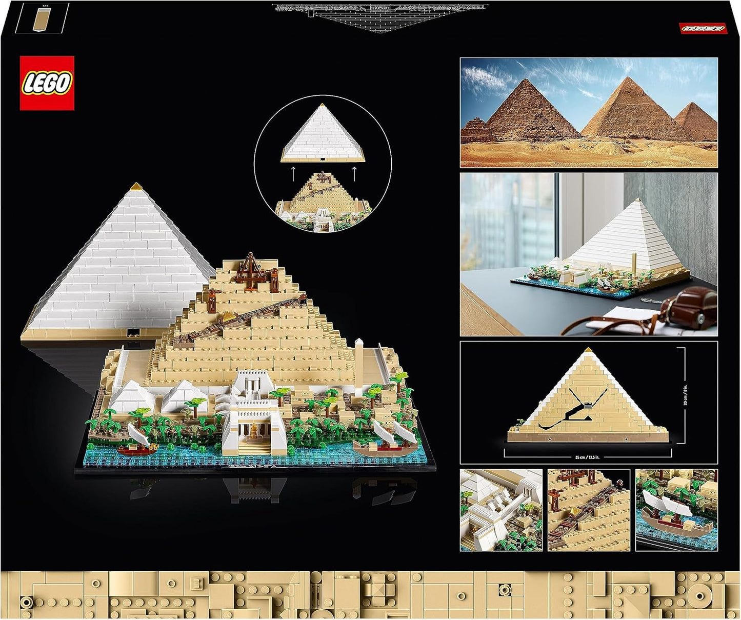 LEGO 21058 Architektura Zestaw do budowania Piramidy Cheopsa do rękodzieła jako kreatywne hobby, pomysł na prezent dla dorosłych, mężczyzn, kobiet, matki, ojca, aktywności twórczej, kolekcja znanych zabytków Zestawy do budowania Besuche den LEGO-Store