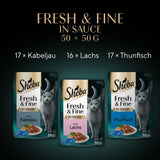 Sheba CATCARE Torba Wet Fresh & FINE (Ryba) Kawałki w sosie Dorosły 50g Opakowanie zbiorcze Standard