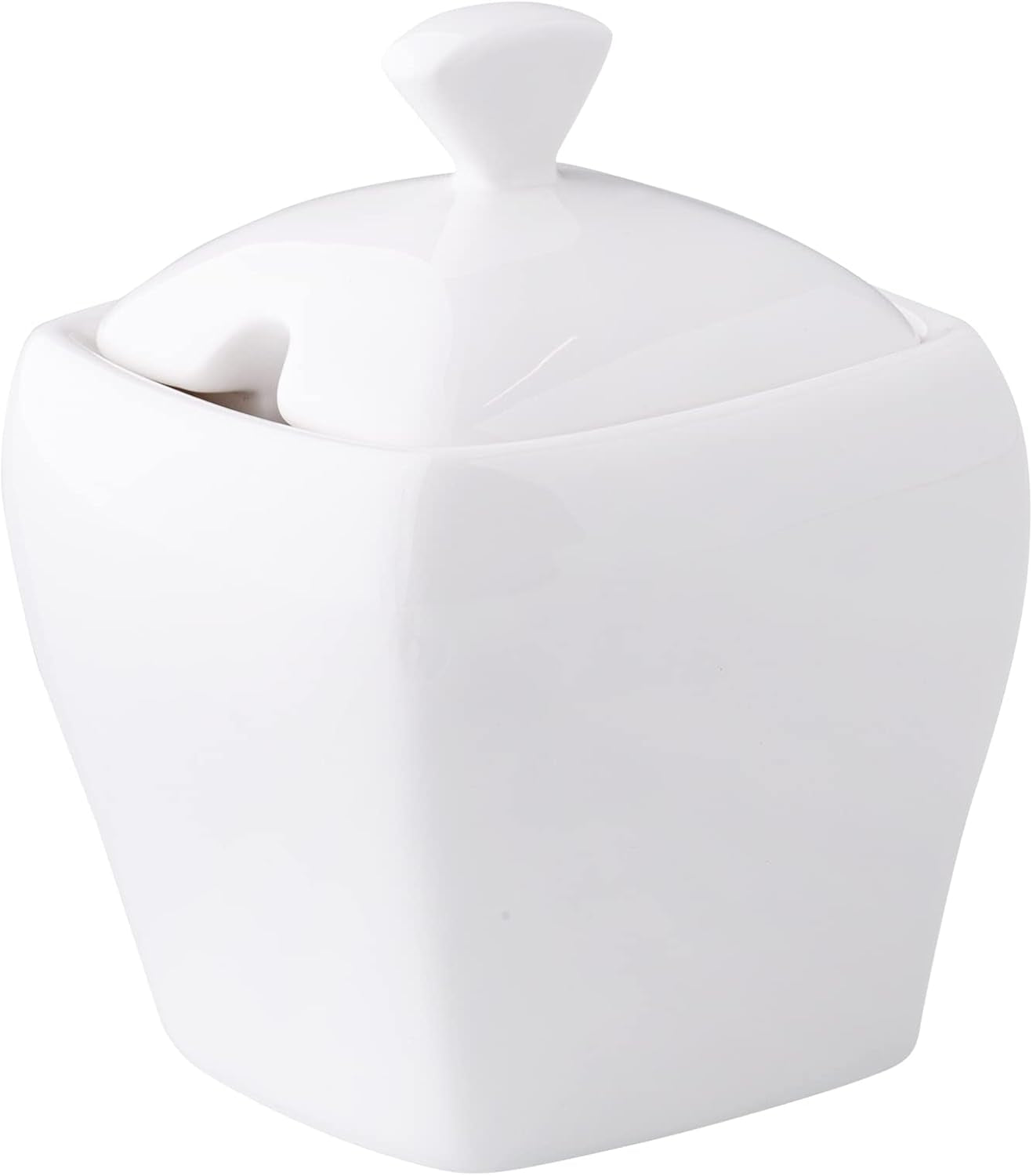 AMBITION Czajniczek z pokrywką 120 ml Porcelanowe naczynie o falistym kształcie z wgłębieniem na łyżkę Można myć w zmywarce i używać w kuchence mikrofalowej