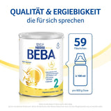 BEBA 2 - Mleko następne po 6 miesiącu, z kompleksem 5 HMO, zawartością białka odpowiednią do wieku, bez laktozy, bez oleju palmowego, bez oleju rybnego, żywność dla niemowląt, mleko w proszku dla dzieci, opak. 3 szt. (3 x 800g)