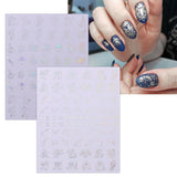 JMEOWIO Nagelsticker Mond Stern Schlange 10 Blatt Nail Art Naklejka Selbstklebend Nagelaufkleber Aurora Dekoration Nageldesign Zubehör