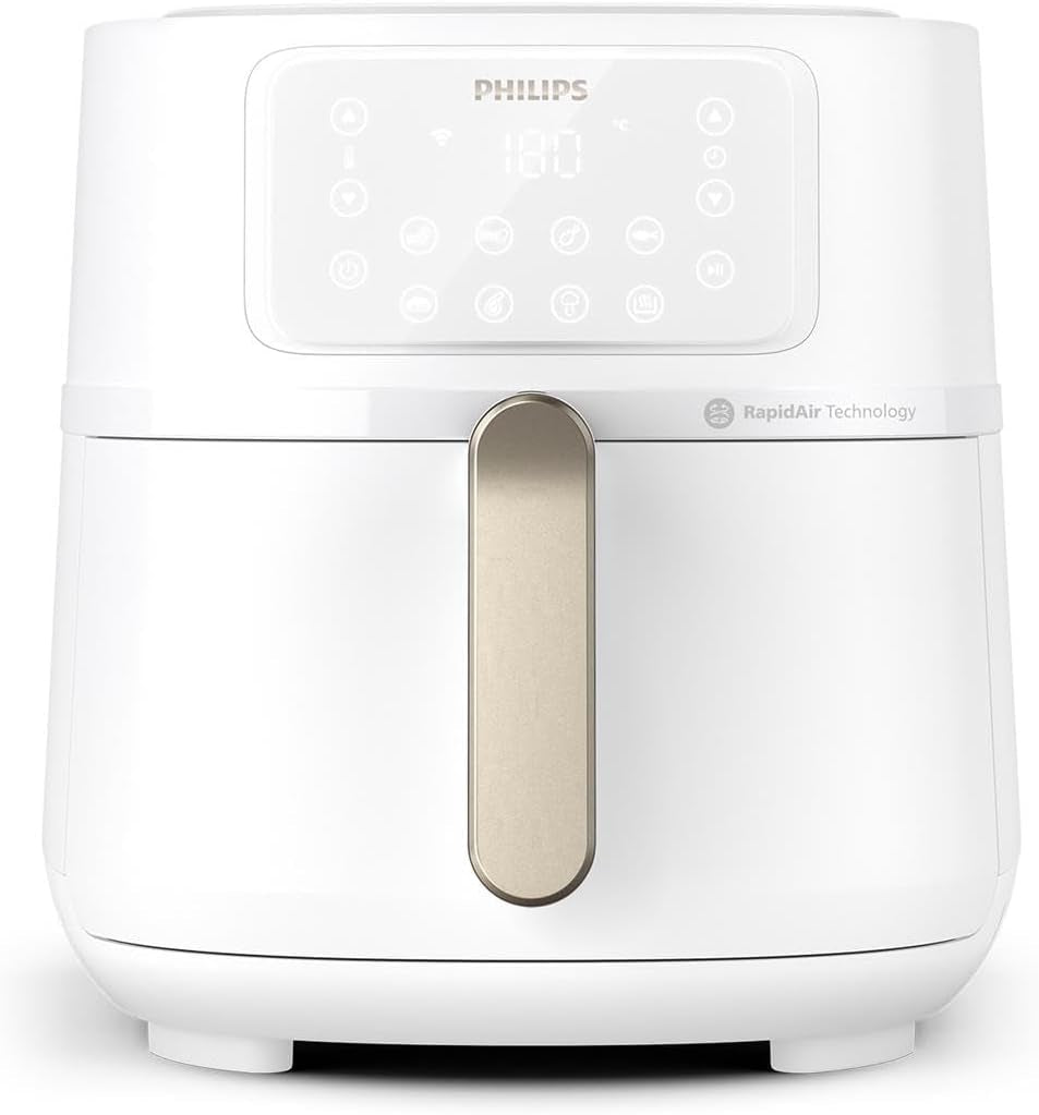 Philips 3000Er Airfryer XL - Technologia Rapid Air, smażenie do 90% mniej tłuszczu, pojemność 1,2 kg, 6,2 litra, ekran dotykowy Urządzenia Naty Shop Weiß Połączenie bezprzewodowe i biały kolor 7,2 L