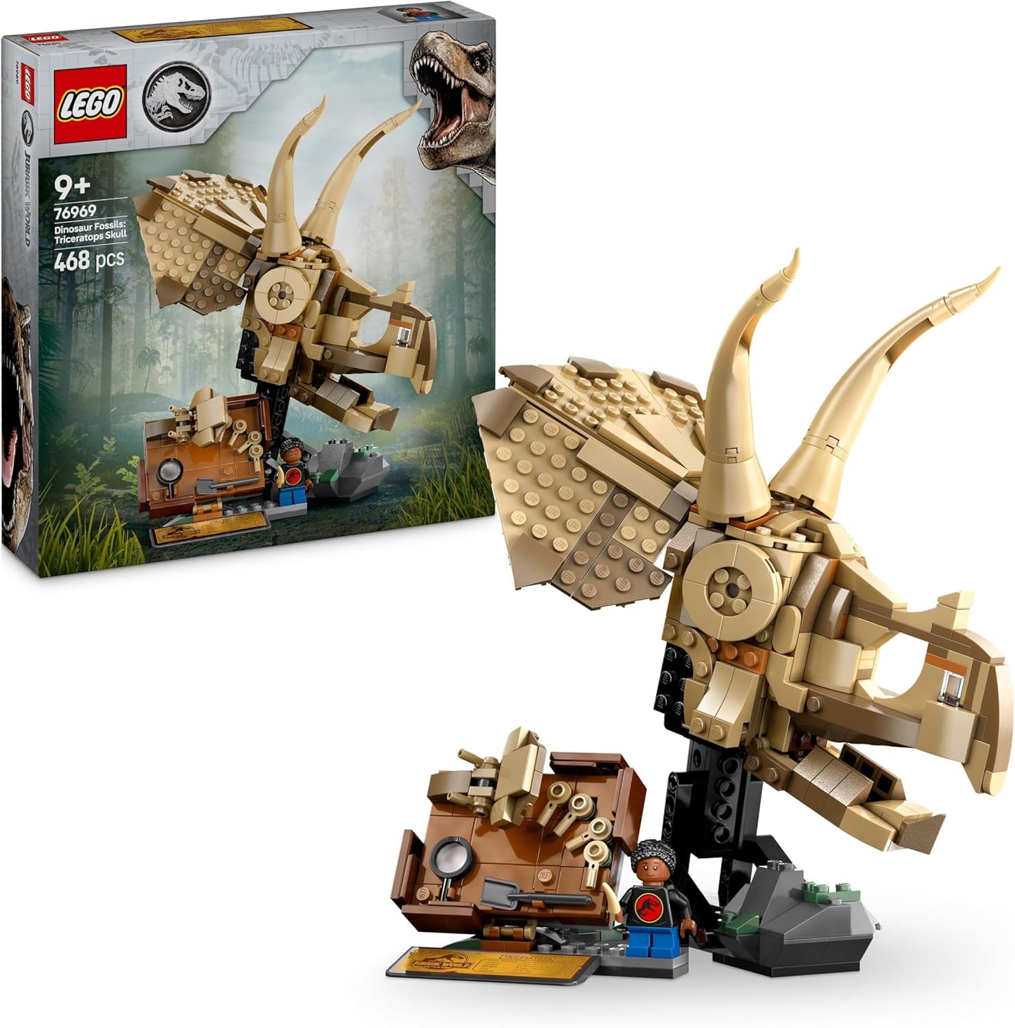 LEGO Jurassic World Skamieniałości dinozaurów: model czaszki Triceratopsa, zabawka dinozaura dla chłopców i dziewcząt w wieku 9 lat, prezent dla dzieci i fanów Jurassic World 76969 Zestawy do budowania Besuche den LEGO-Store Default Title