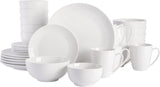 Zestaw porcelanowych naczyń obiadowych Zen w formie bufetu, serwis na 6 osób (30 sztuk), biały (filiżanki)