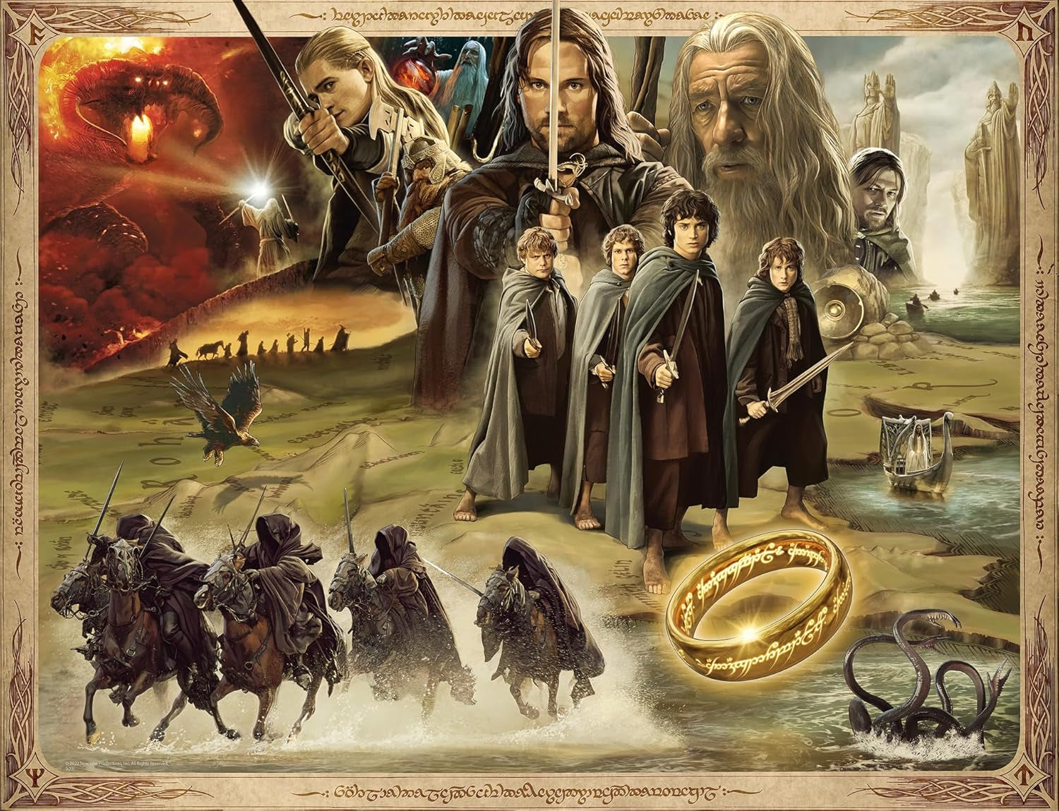Ravensburger Puzzle 16927 - LOTR: Drużyna Pierścienia - Władca Pierścieni Puzzle składające się z 2000 elementów dla dorosłych i dzieci powyżej 14. roku życia. Puzzle Naty Shop Tytuł domyślny