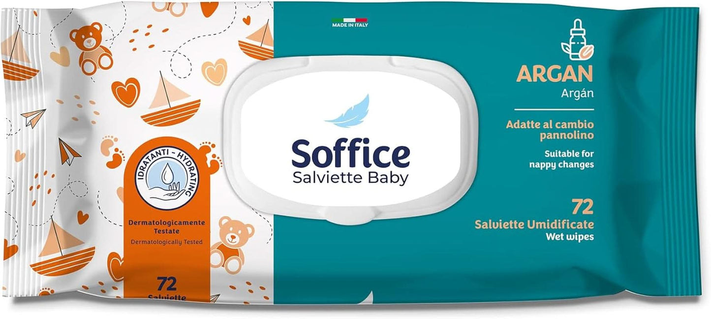 Feuchttücher Für Neugeborene, 72 Stück, Pop-Up Argan – Zubehör Und Produkte Für Die Hygiene Des Babys, Ideal Für Diadelwechsel Und Kindergarten – Chusteczki dla niemowląt Sanft Und Reinigend – 12 Packungen Naty Shop