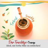 ORIGEENS BIO YERBA MATE z pomarańczami 200 G - Herbata owocowa I Organiczna niepalona Yerba Mate herbata bez szypułek i pyłu I Napój energetyzujący i detoksykujący