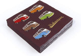 Kolekcja BRISA VW - Serwetki stołowe Volkswagen T1 Bus (paski Samba/czerwony/3 warstwy)