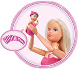 Simba 105733480 - Steffi Love Baby Bliss, lalka w ciąży i wspaniałe dźwięki, akcesoria i nosidełko dla dzieci