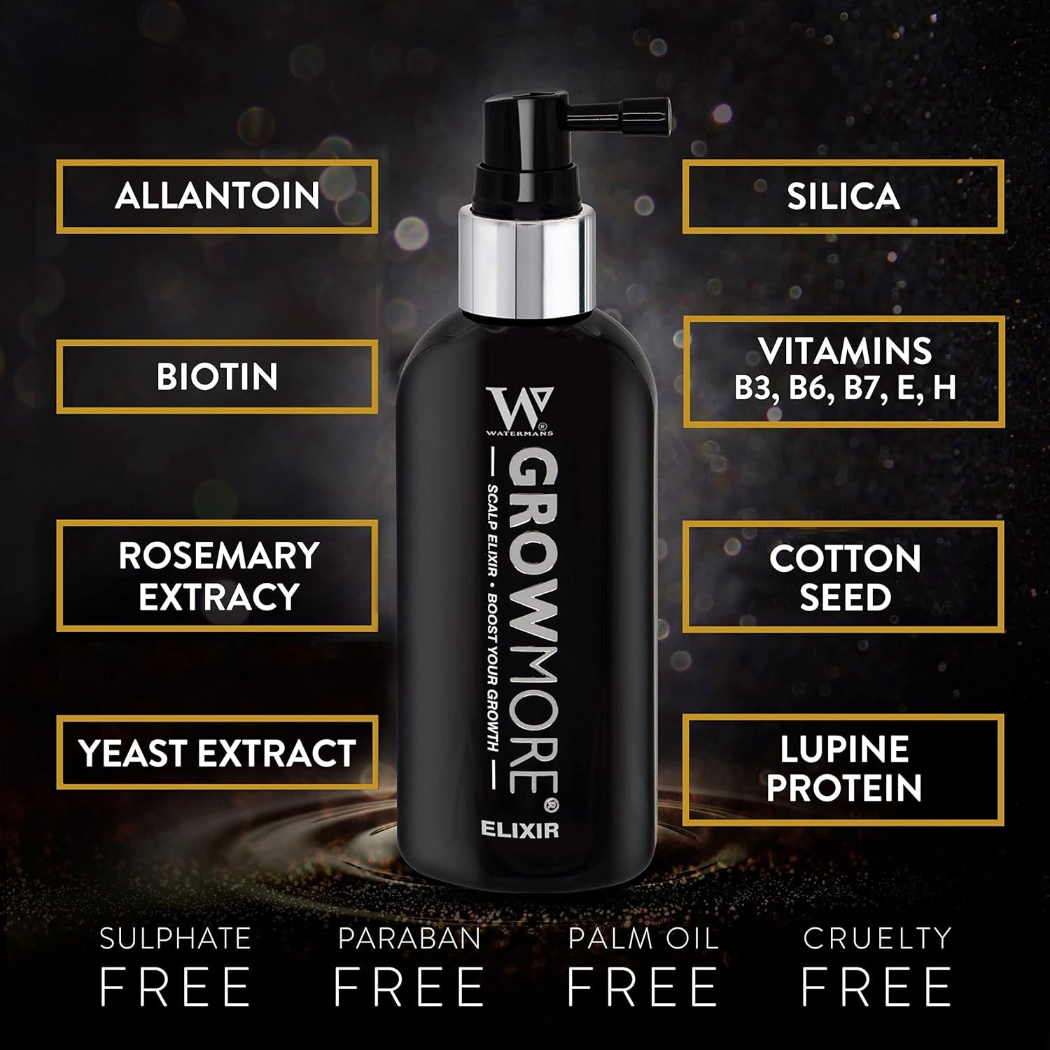 Watermans Grow More Elixir Serum na porost włosów - Wzmacnia cebulki włosów - Wspomaga porost włosów - Dla kobiet i mężczyzn Pielęgnacja włosów Naty Shop