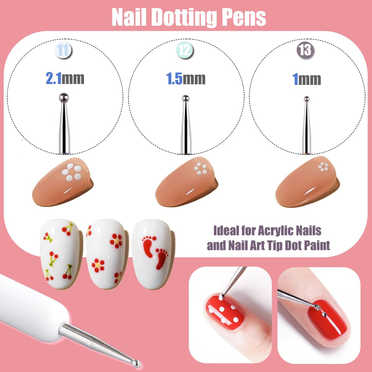 10 Stück Nail-Art-Pinsel, Nagel-Gel-Nagellack-Malpinsel, Zeichenstift, Nagel-Liner-Pinsel i Nagel-Dotting-Stift Für Gel-Nagellack, DIY, Maniküre, Salon Zu Hause