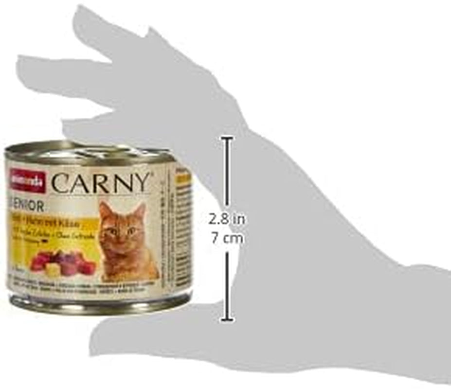 Animonda Carny Senior Mokra karma dla kotów z wołowiną + kurczakiem + serem (6 x 200g), bezzbożowa i bezcukrowa mokra karma dla kotów od 7 roku życia, ze świeżymi i mięsnymi składnikami