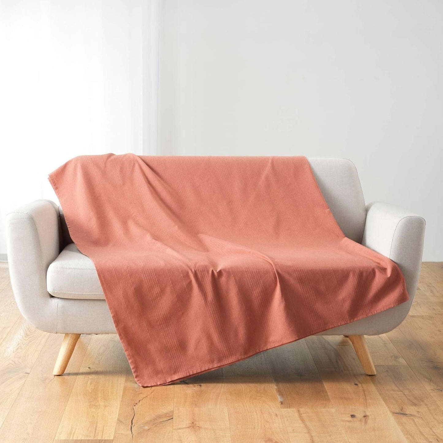 Douceur D'Intérieur, Koc (220 x 240 cm) Lucile Curry, Polycotton, Unicolor Łóżka i koce Douceur d'Intérieur Marsala 180 x 220 cm