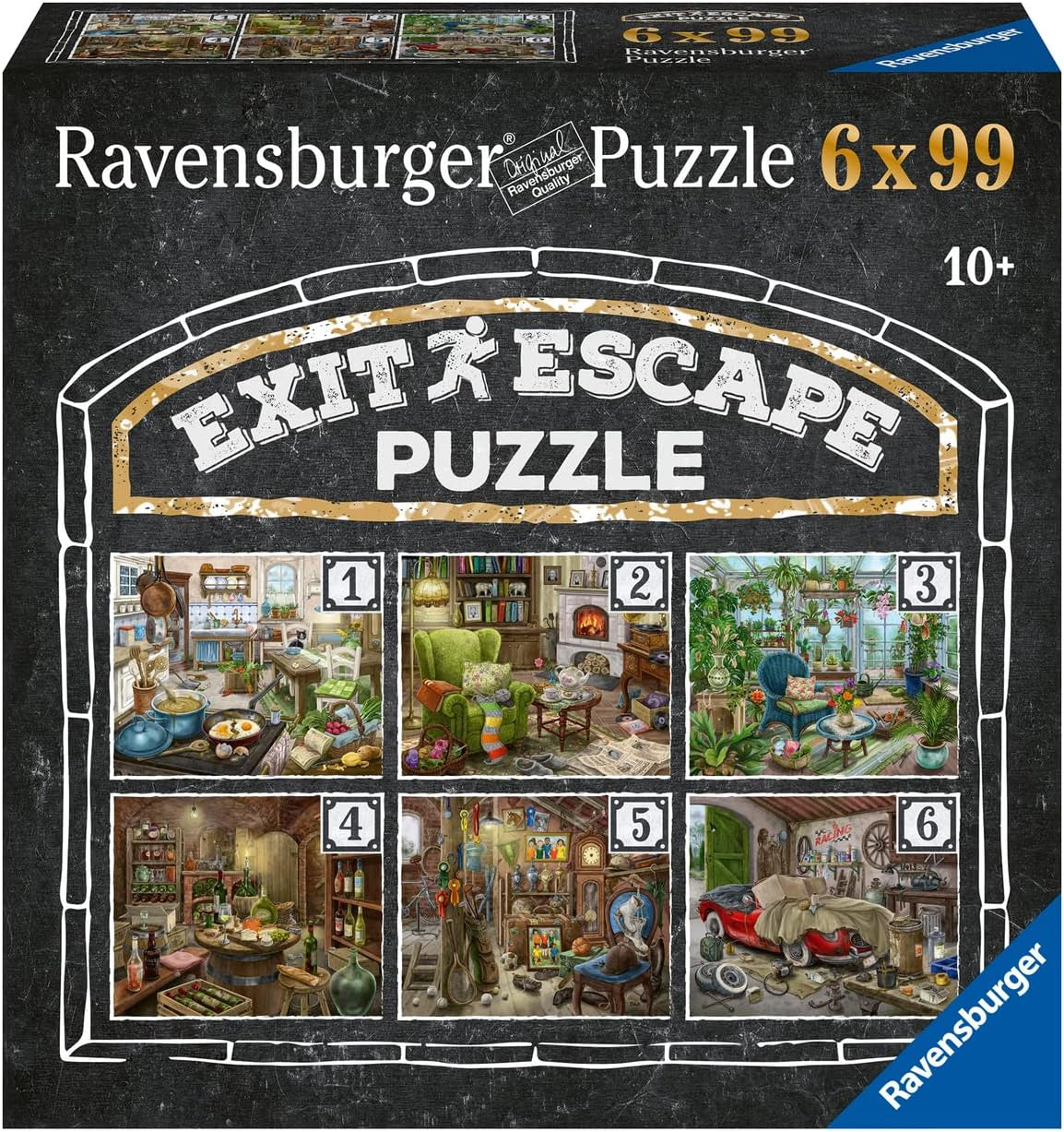 Puzzle Ravensburger EXIT - Upiorny dwór - 6X 99-elementowe puzzle dla miłośników puzzli dla dorosłych i dzieci w wieku od 10 lat Puzzle Naty Shop Gothic