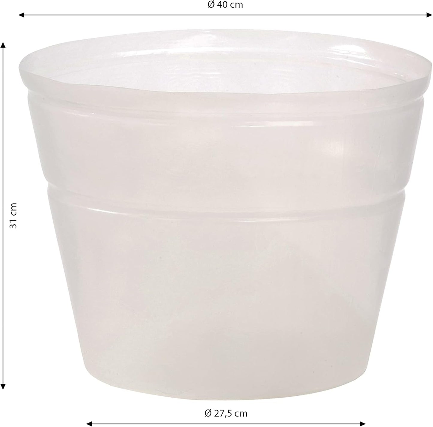 Podstawka pod garnek Dehner, elastyczna, Ø 40 cm, wysokość 31 cm, tworzywo sztuczne, przezroczysta