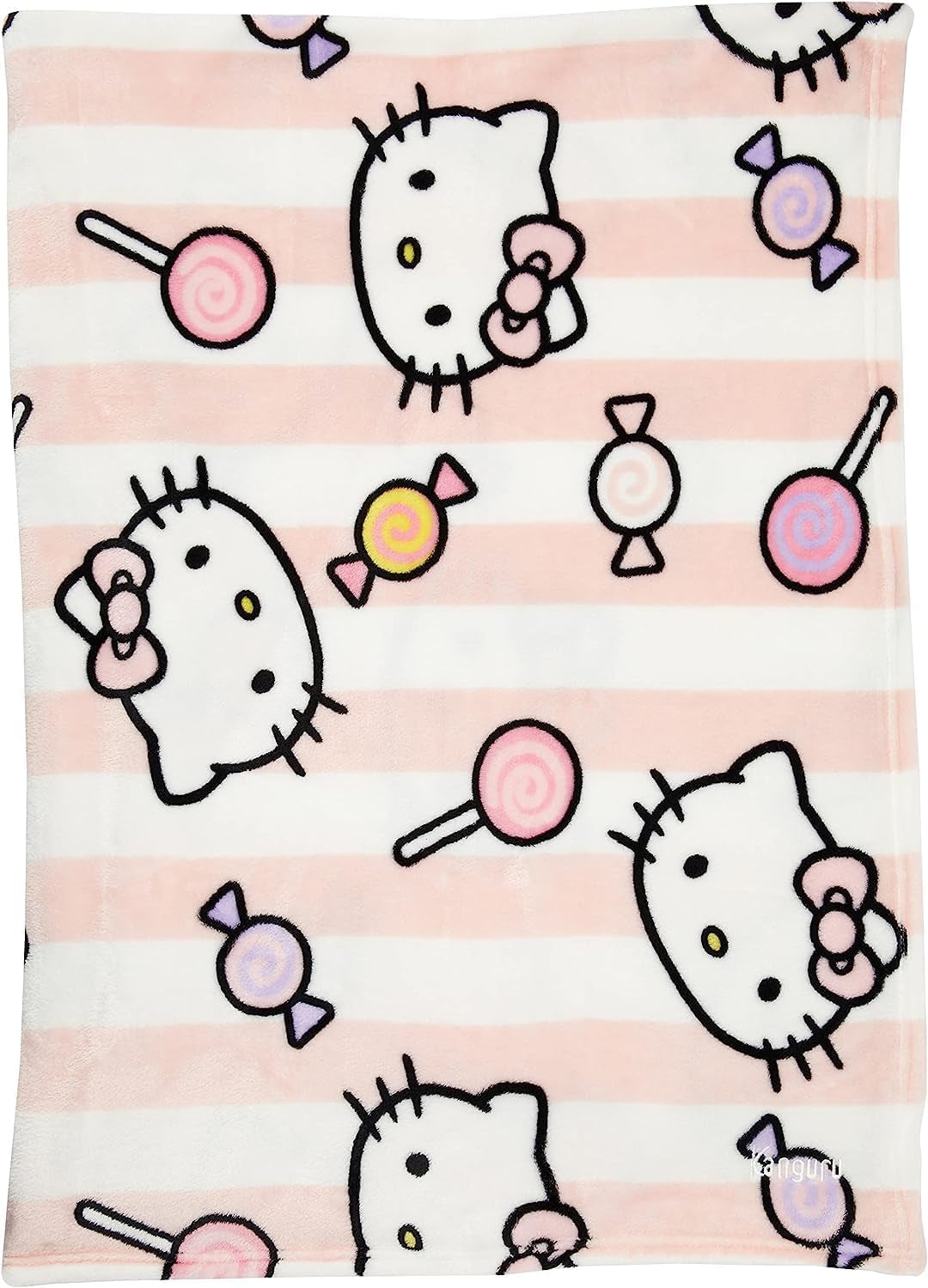Narzuta Hello Kitty w kolorze różowym, miękki kocyk 130X170Cm, narzuta z mikrofibry lub narzuta na sofę. Jakość z certyfikatem Oekotex, Łóżka i Koce Sanrio Besuche den Kanguru-Store