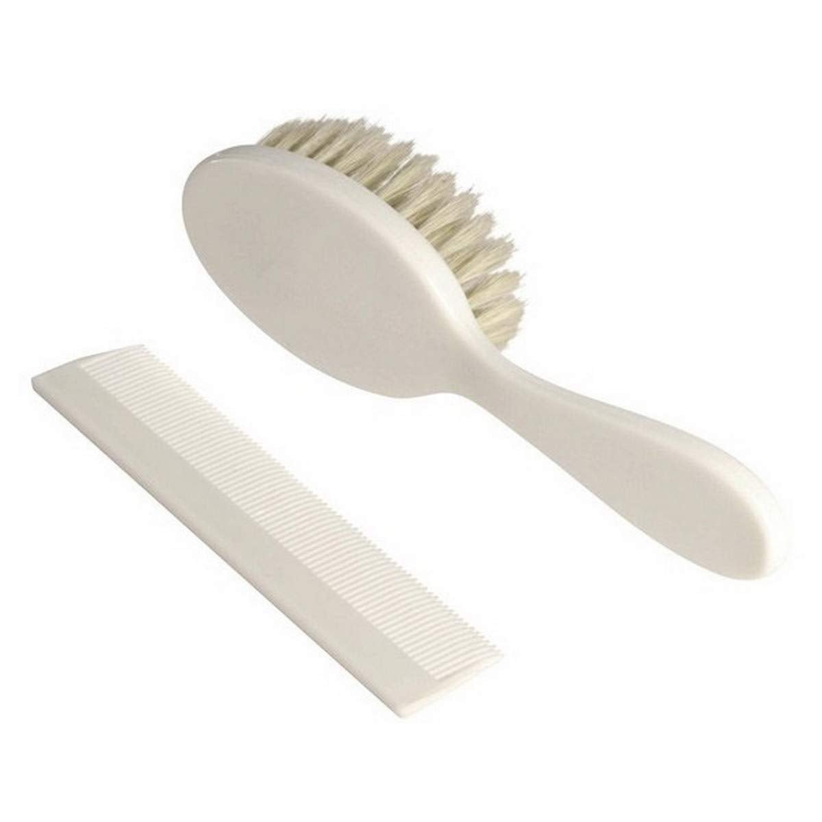 315005 Biały plastikowy grzebień i szczotka Dzieci - Kąpiel i pielęgnacja skóry Naty Shop Tytuł domyślny