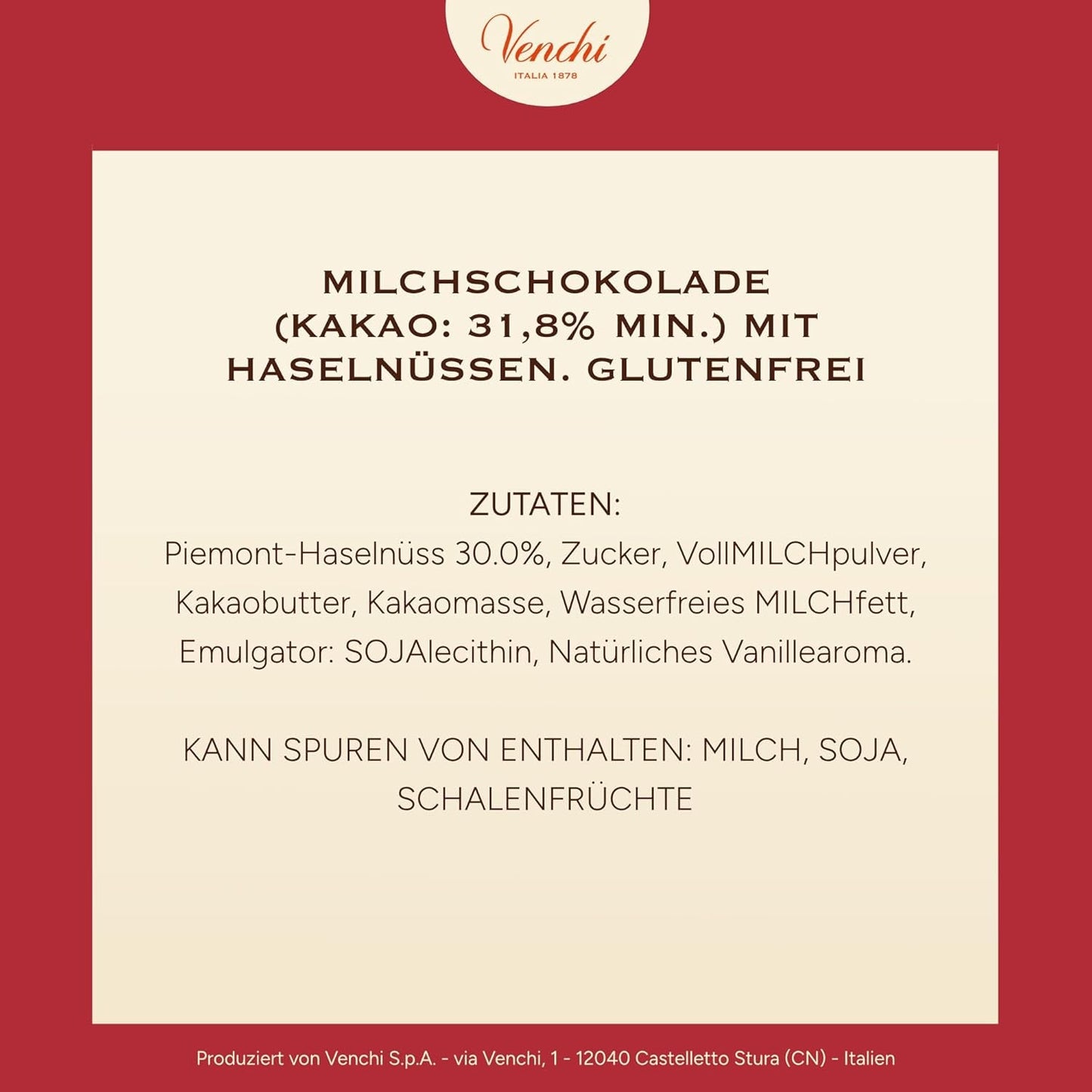 Venchi, Brutto&Buono, ręcznie robiona tabliczka mlecznej czekolady w kształcie jodły „Piedmont Forest Hazelnut”, 200g, bezglutenowa, limitowana edycja kolekcji świątecznej, pomysł na prezent